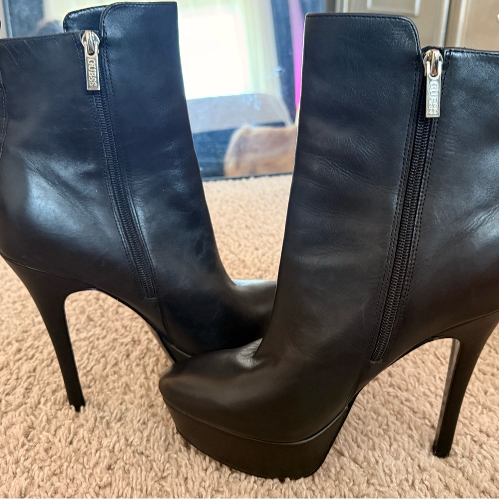 Guess Sleek Black Heeled Boots
